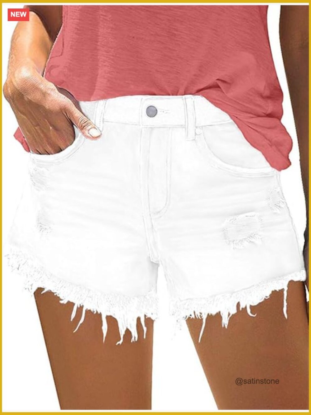 Distressed Ripped Denim Shorts High Waisted Cut Off Frayed Jean Shorts